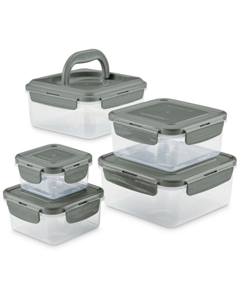 Stacking 10-Pc. Square Food Storage Container Set