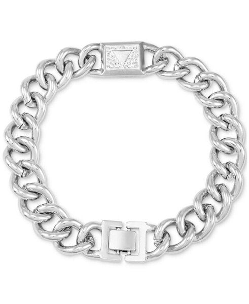 Silver-Tone Pavé Logo Chain Link 14" Choker Necklace