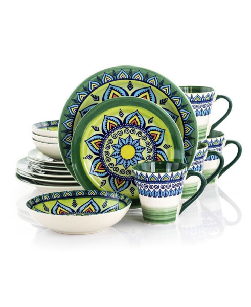 Zen Mozaik 16 Piece Luxurious Stoneware Dinnerware Set