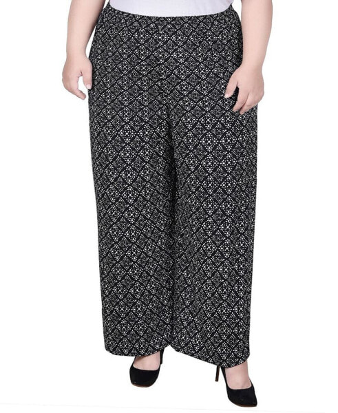 Plus Size Wide Leg Pull On Pants
