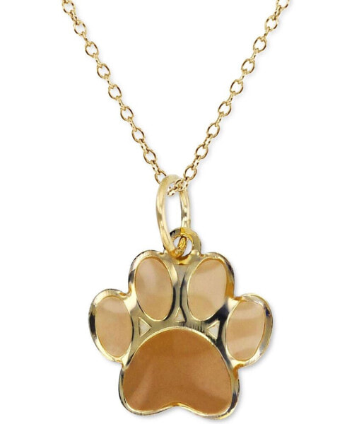 Macy's enamel Paw 18" Pendant Necklace in 14k Gold