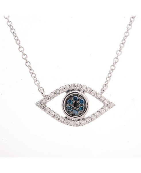 Diamond Evil-Eye Pendant Necklace (1/6 ct. t.w.) in 10K Yellow or White gold., Created for Macy's