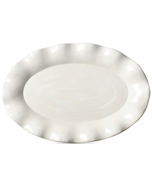 by Laura Johnson Signature Ruffle White Oval Platter