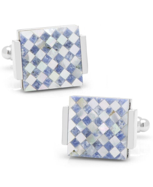 Запонки  Inc Mother of Pearl Checkered