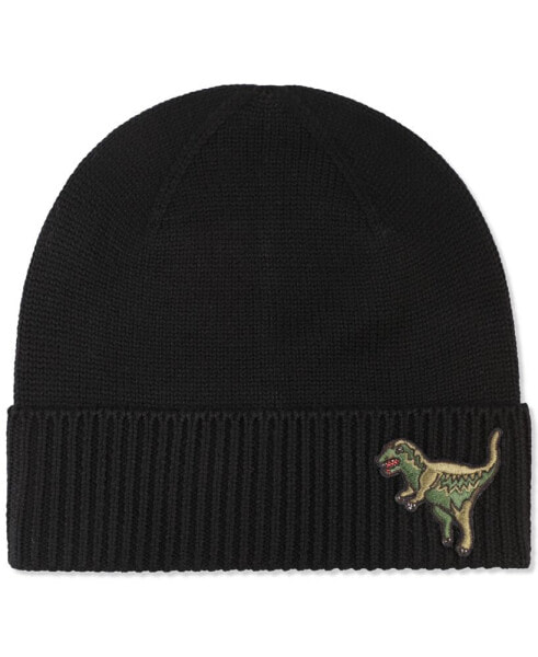 Теплая шапка COACH с нашивкой Тираннозавра Rex