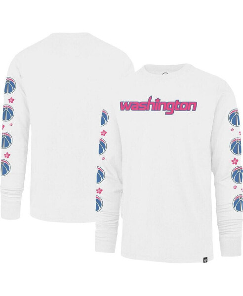 Men's White Washington Wizards City Edition Downtown Franklin Long Sleeve T-shirt