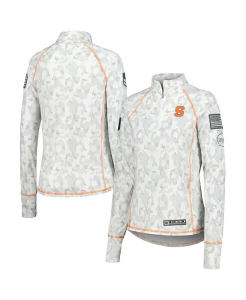 Women's Camo Syracuse Orange OHT Military-Inspired Appreciation Officer Arctic Lightweight Quarter-Zip Top