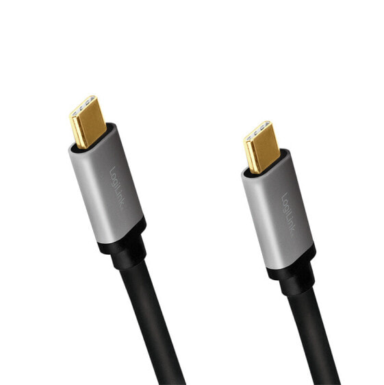LogiLink CUA0107 - 1 m - USB C - USB C - USB 3.2 Gen 2 (3.1 Gen 2) - 10000 Mbit/s - Black - Grey