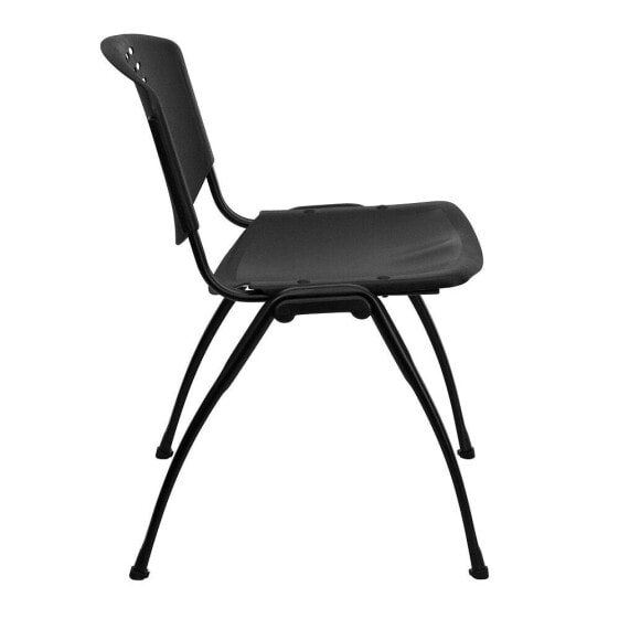 Hercules Series 880 Lb. Capacity Black Plastic Stack Chair With Black Frame