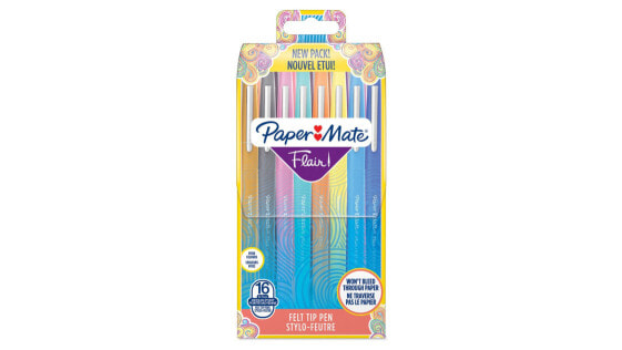 Paper Mate Flair - Medium - 16 colours - Multicolour - Brush tip - 0.7 mm - Multicolour