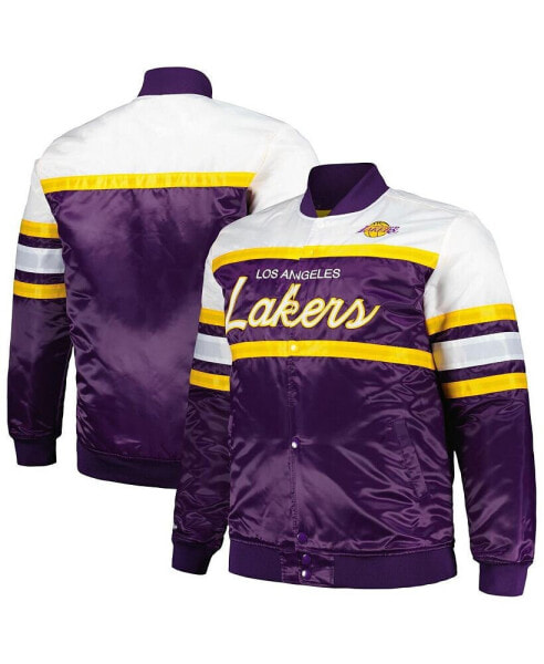 Men's Purple, Gold Los Angeles Lakers Big and Tall Heavyweight Full-Snap Satin Jacket