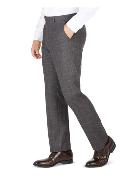 Lauren Ralph Lauren Mens Gray Flat Front Straight Leg Plaid Stretch W 42 L 30