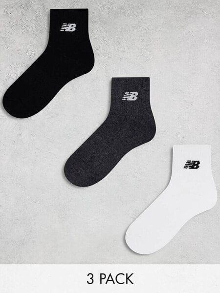 New Balance logo mid sock 3 pack in multi