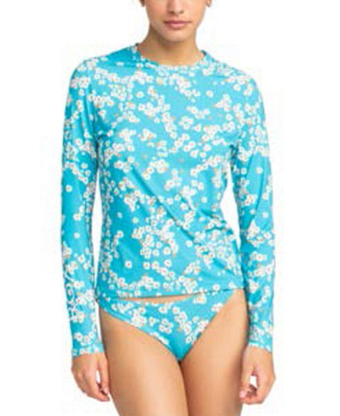 Juniors' Sea Skippin Floral-Print Long-Sleeve Rashguard