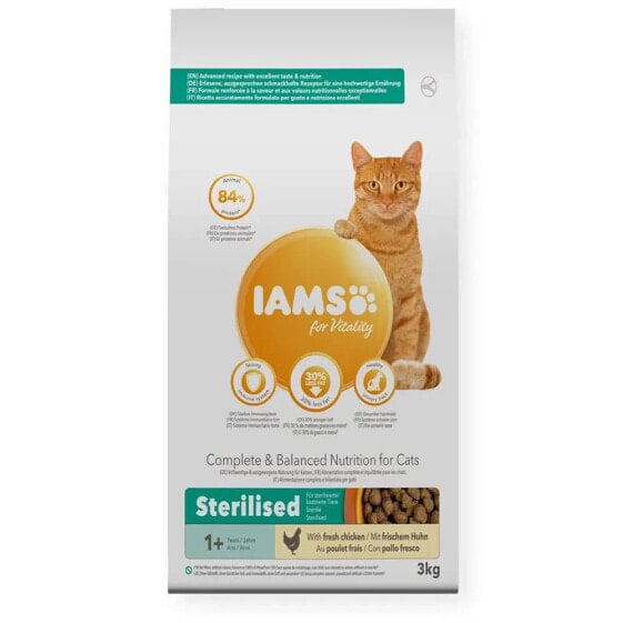 EUKANUBA Iams for vitality adult sterilised with fresh chicken 3 kg cat food