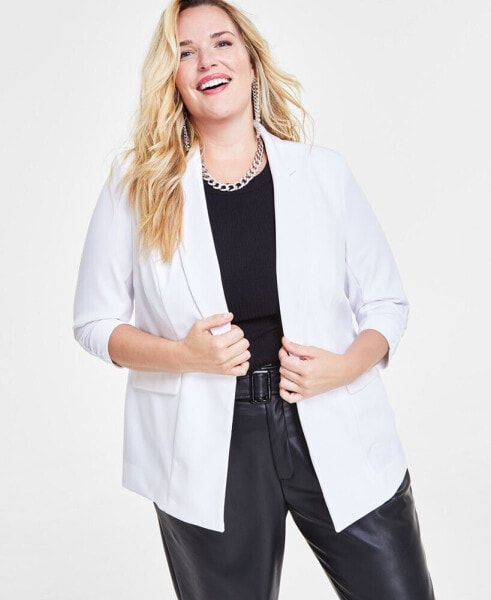 Plus Size 3/4-Sleeve Blazer, Created for Macy's