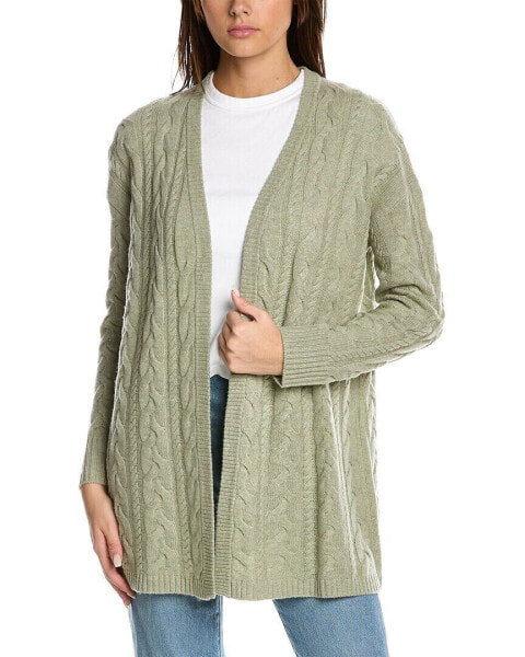 Hannah Rose Riley Cable Wool & Cashmere-Blend Cardigan Women's Green Xs