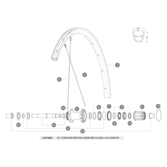 MAVIC Aksium Allroad Disc 650B 2018 Rear Left Spokes 12 units