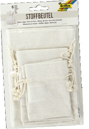 Folia 64101 - Gift wrap bag - White - Monochromatic - Cotton - Polyester - 6 pc(s)