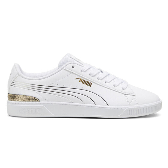 Puma Vikky V3 Metallic Shine Lace Up Womens White Sneakers Casual Shoes 3950850