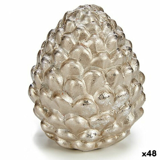 Decorative Figure Pine cone Silver Ceramic 6 x 7 x 6 cm (48 Units)