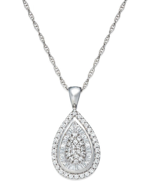 Wrapped in Love diamond Teardrop Pendant Necklace (1/2 ct. t.w.) in 14k White, Yellow or Rose Gold, Created for Macy's