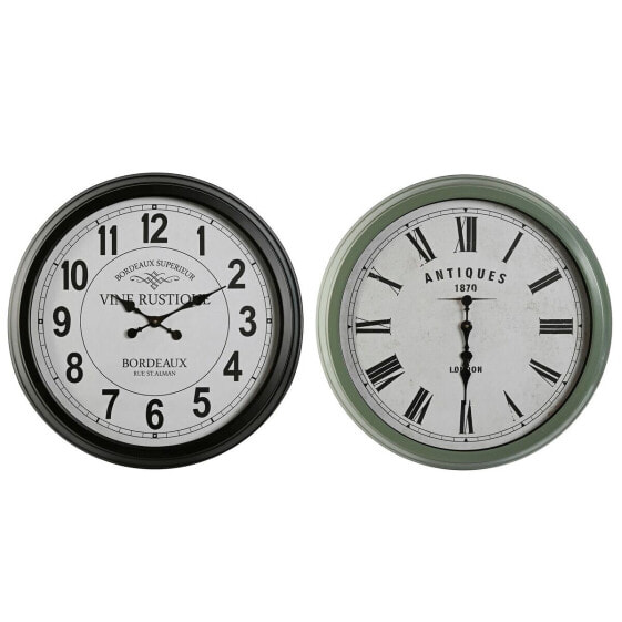 Настенные часы Home ESPRIT Чёрный Зеленый Металл Стеклянный 70 x 9 x 70 см (2 штуки)