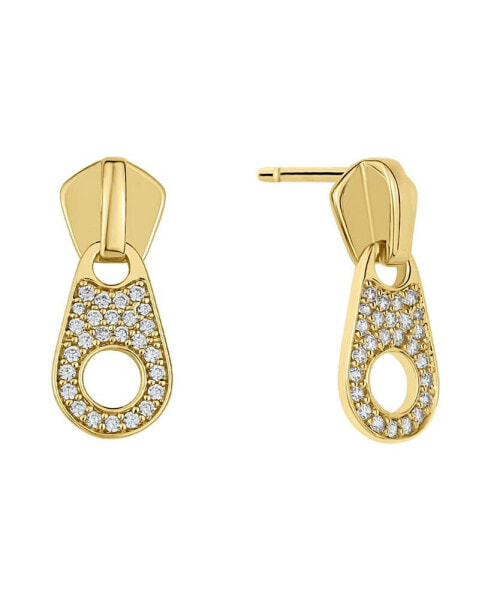 Cubic Zirconia Zipper Earring