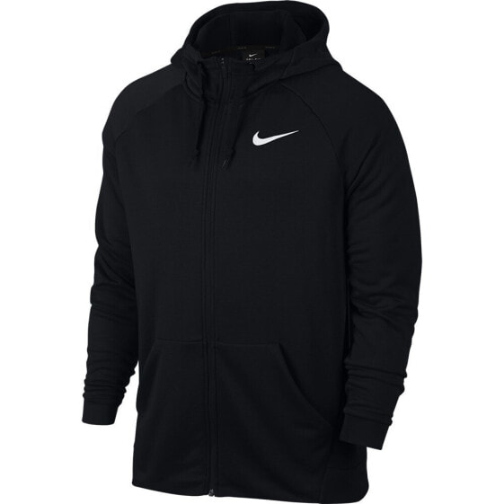 Мужская толстовка на молнии с капюшоном спортивная черная Nike M NK Dry Hoodie FZ Fleece
