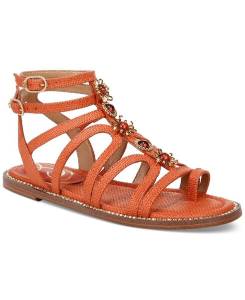 Tianna Embellished Strappy Gladiator Flat Sandals