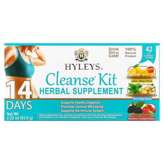 Чай для очищения Hyleys Tea 14 Days Cleanse Kit, 42 пакетика, 63 г
