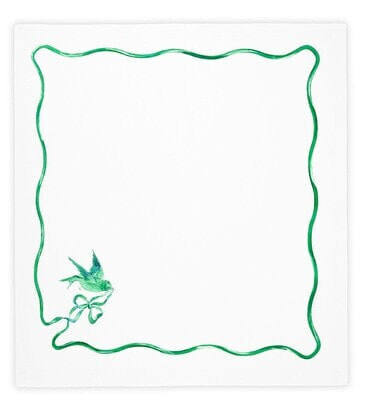 SECRET GARDEN NAPKIN - GREEN AND WHITE