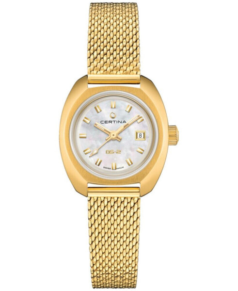 Women's Swiss Automatic DS-2 Lady Gold PVD Stainless Steel Mesh Bracelet Watch 28mm