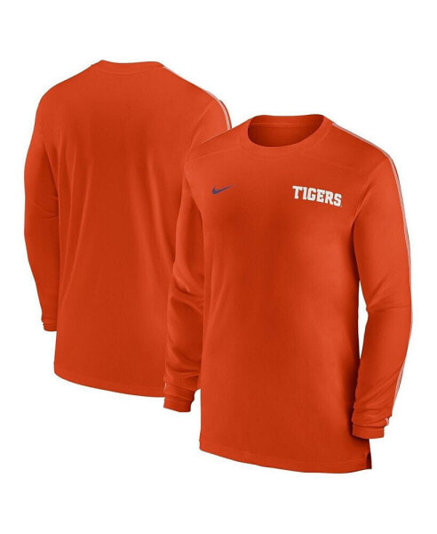 Men's Orange Clemson Tigers 2024 Sideline Coach UV Performance Long Sleeve T-Shirt