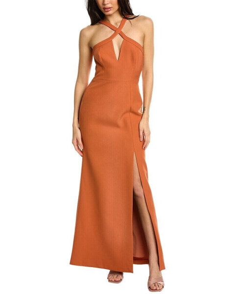 Bcbgmaxazria Halter Gown Women's Orange 0