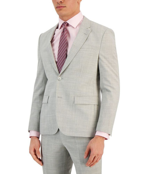 Men's Modern-Fit Check-Print Superflex Suit Jacket