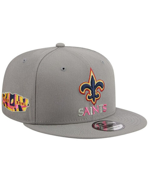 Men's Gray New Orleans Saints Color Pack Multi 9FIFTY Snapback Hat