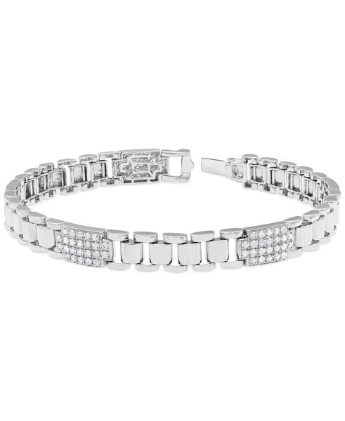 Men's Diamond Cluster Wide Link Chain Bracelet (2 ct. t.w.) in 10k White Gold