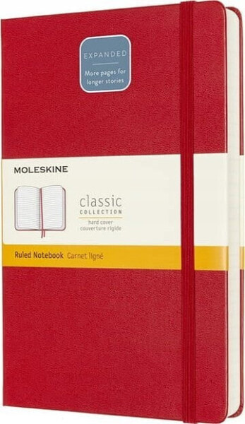 Moleskine Notes MOLESKINE Classic L (13x21 cm), w linie, twarda oprawa, scarlet red, 400 stron, czerwony