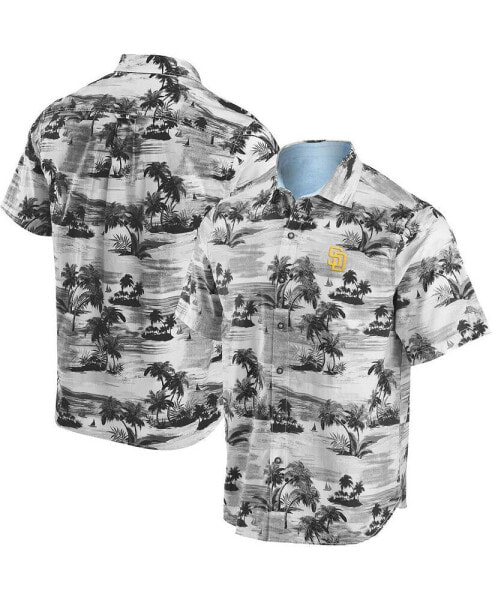 Men's Black San Diego Padres Tropical Horizons Button-Up Shirt
