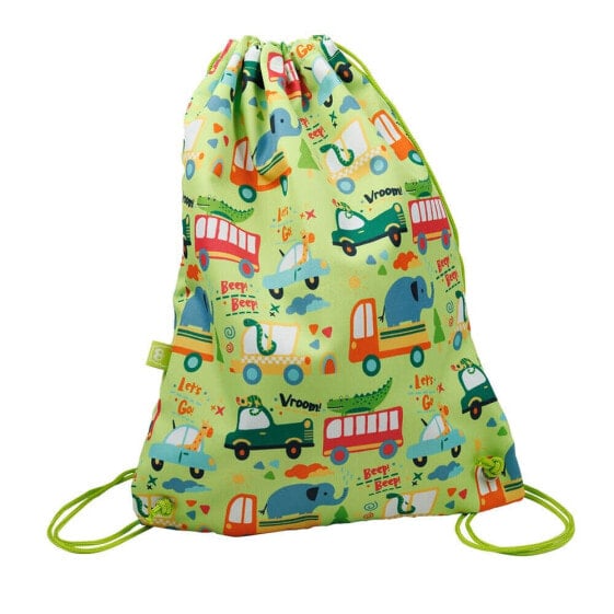 EUREKAKIDS Children´s drawstring backpack and sack backpack with car print