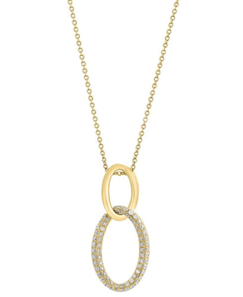 EFFY® Diamond Interlocking Oval Loop 18" Pendant Necklace (1/2 ct. t.w.) in 14k Gold