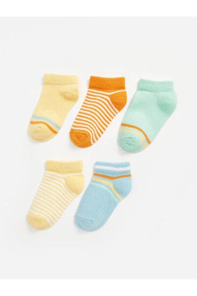 LCW baby Baskılı Erkek Bebek Patik Çorap 5'li