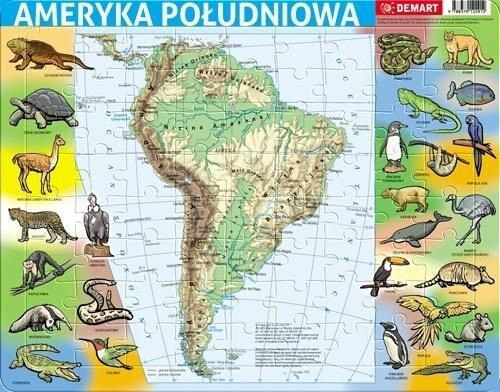 Demart Puzzle ramkowe - Ameryka Płd fizyczna