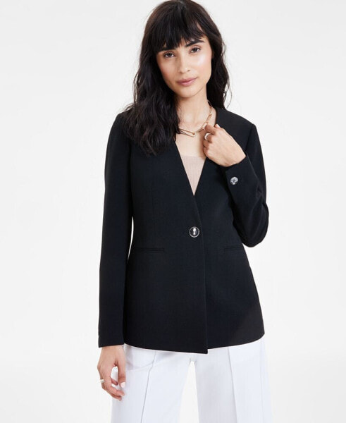 Women's Textured Crepe Blazer, Created for Macy's