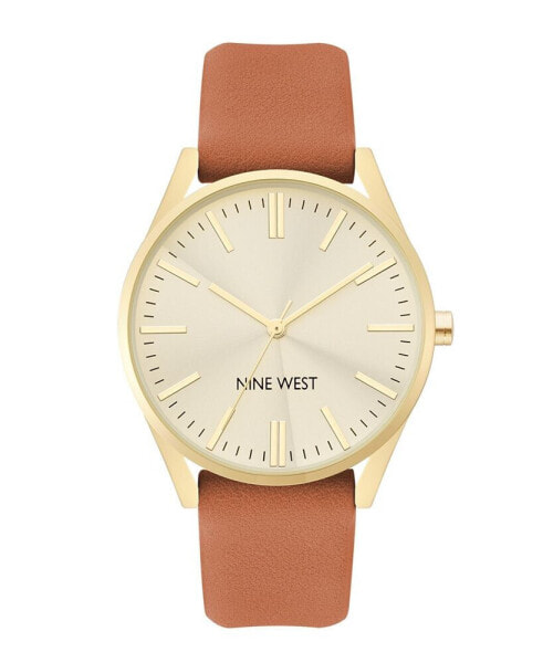 Women's Quartz Honey Brown Faux Leather Band Watch, 36mm