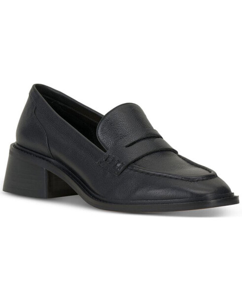 Enachel Block-Heel Tailored Loafer Flats