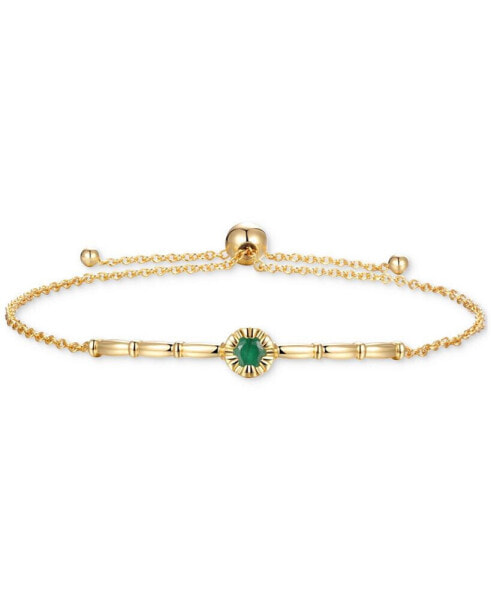 Emerald & Polished Bar Bolo Bracelet (1/3 ct. t.w.) in Gold-Plated Sterling Silver (Also in Ruby & Sapphire)