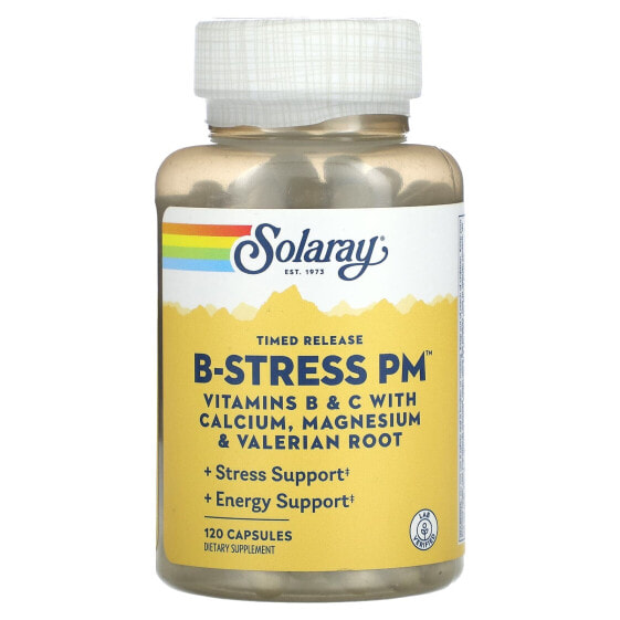 Витамины группы B SOLARAY Timed Release Vitamin B-Stress PM, 120 капсул