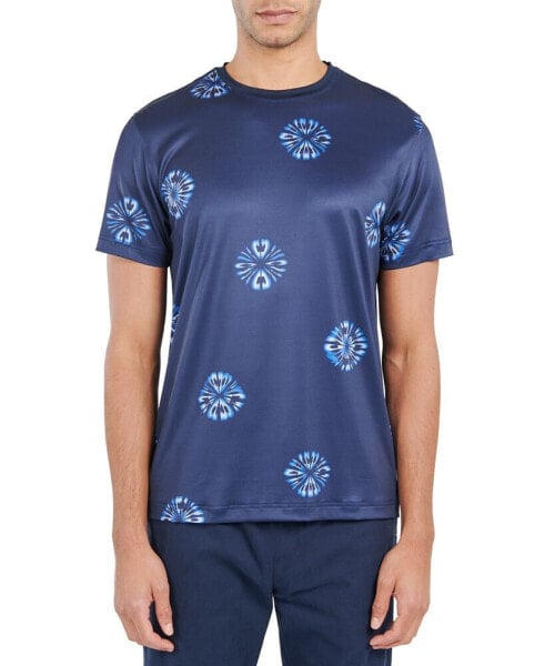 Men's Slim-Fit Abstract Floral Performance T-Shirt